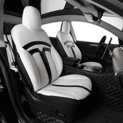 Tesla Model Y (2020-2024) with premium leather seat covers