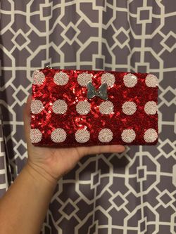 Disney Parks Loungefly Minnie Mouse Sequin Polka Dot Wallet