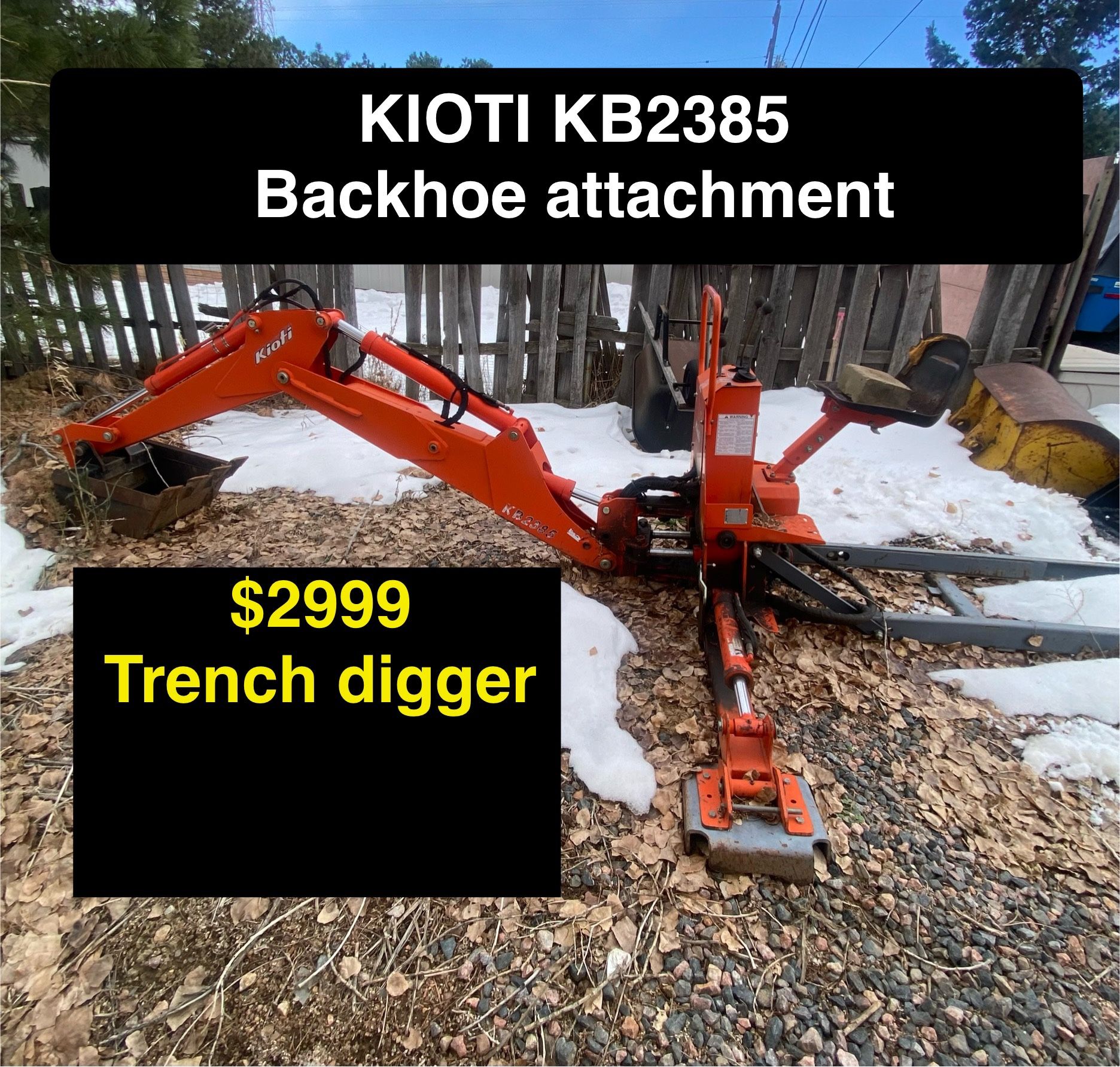 KIOTI Backhoe Attachment KB2385
