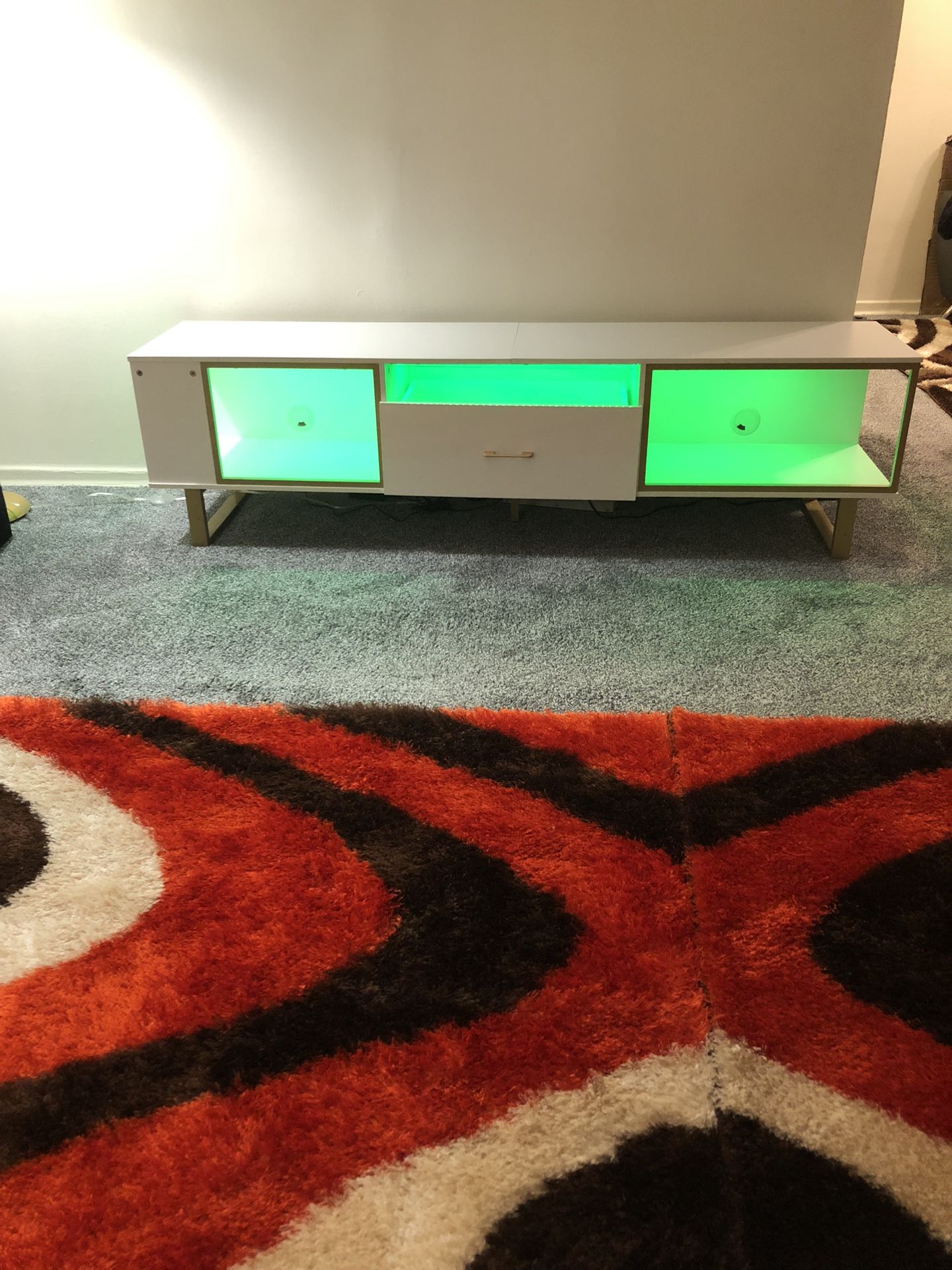 Gold And White Tv Stand Up To 80” TV. NEW