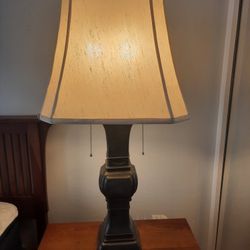 A PAIR OF HEAVY METAL LAMPS 40" TALL