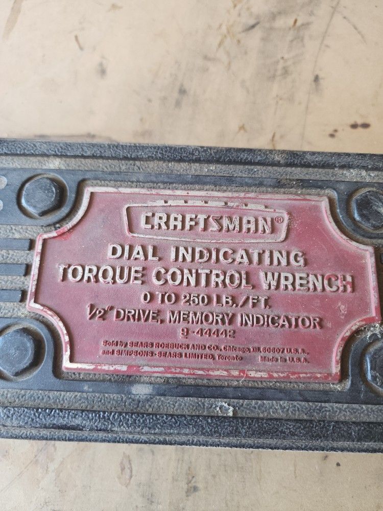 Craftsman Dial Indicator Torque Wrench