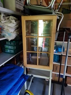 Glass cabinets with glass shelves