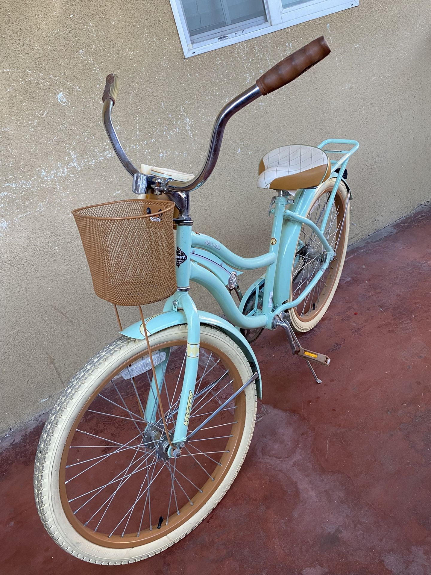 NEL LUSSO Huffy Beach Cruiser Tiffany Blue &Tan.