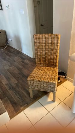 2 Wicker Dining end Chairs Safavieh