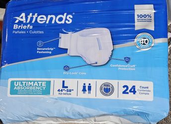 Attends Advanced Incontinence Brief L Contoured DDC30, Ultimate Absorb 24 Ct