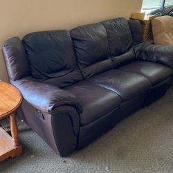 Reclining Leather Couch.