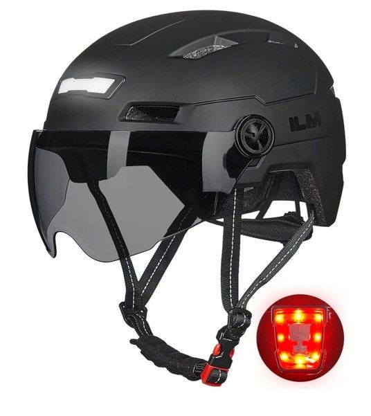 ILM Smart Adult Bike Helmet with USB Rechargeable Front and Back Light Small / Medium Women / Men