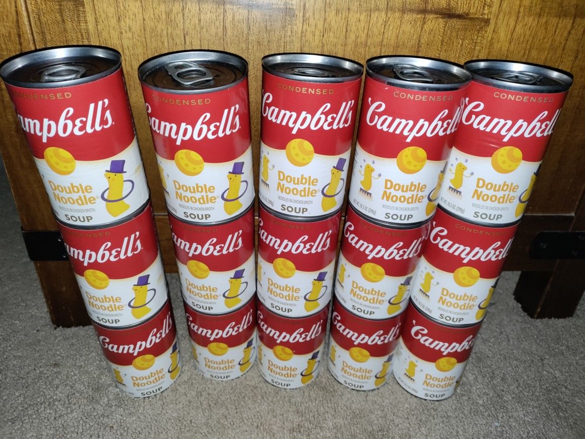 (15) Cans Of Campbell's Double Noodle In Chicken Broth! 