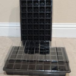 Gardzen 5-Set Seed Starter Tray Kits with Dome and Base. (40-Cell Per Tray)
