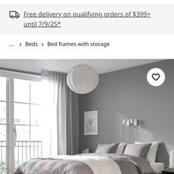 Black Double Bed with Storage (4 Large Drawers) 