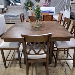 High top.6pc dining set with lazy Susan (New)