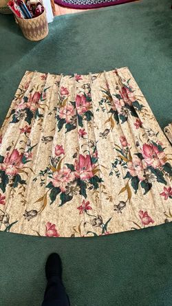 Vintage Pleated Barkcloth Curtains