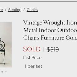 Vintage Wrought Iron Patio Set