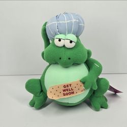 Vintage Russ Get Well Soon Plush Frog Bandage & Head Ice Pack Stuffed Animal 7"