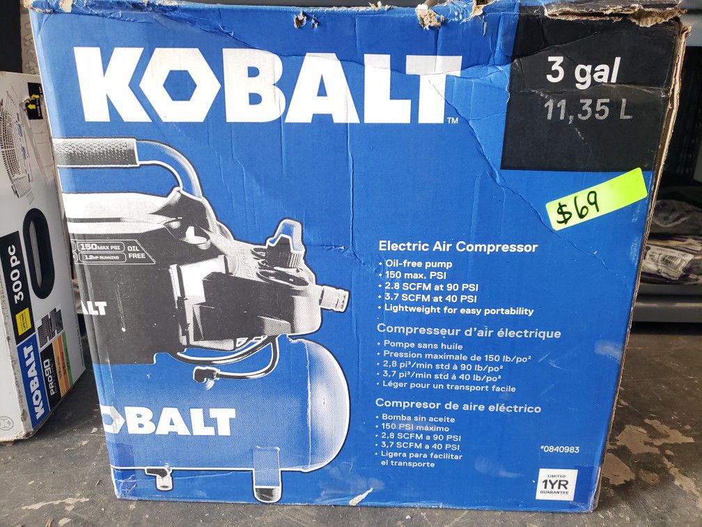 Kobalt 3gal Electric Air Compressor