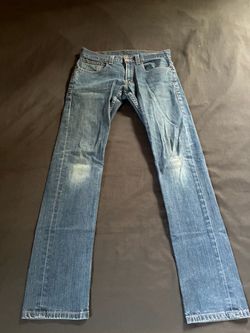 medium wash blue straight-leg jeans - faded denim - nwt