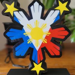 3D Philippines Flag LED Light Stand 