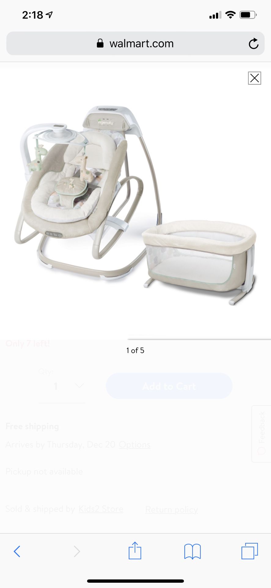 Baby items for sale: chair, rocker, bassinet, umbrella stroller and carrier