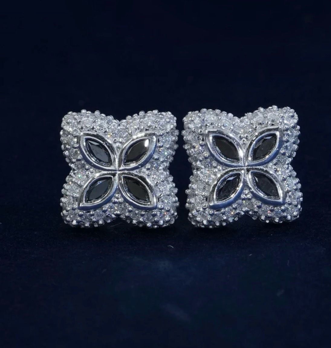 Black Moissanite X Earrings 2 Carats S925