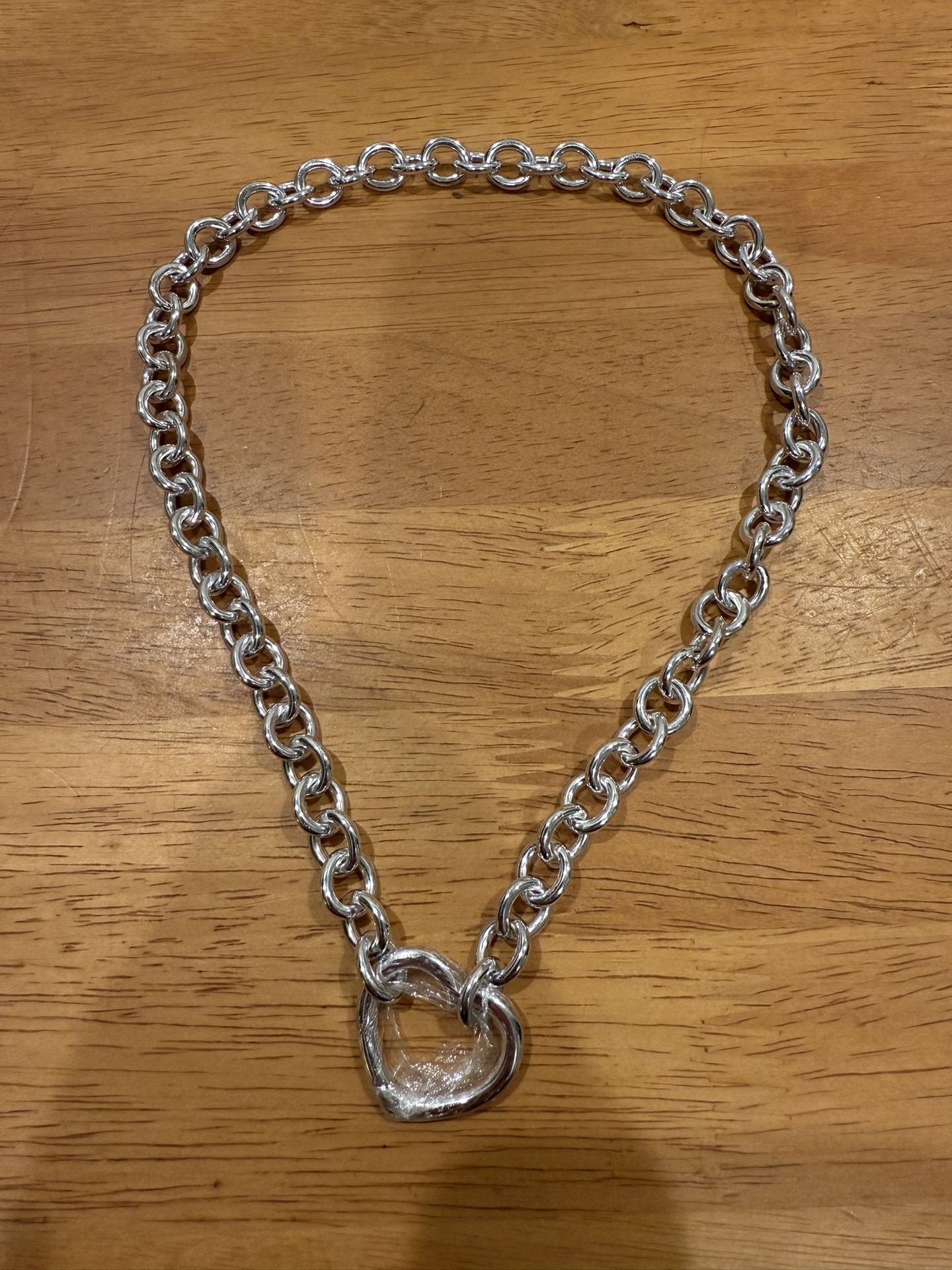 Tiffany Open Heart Necklace 17” Length 