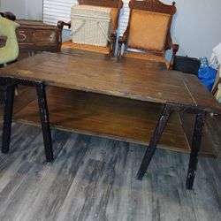 Large Rustic Coffee Family Table