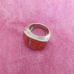 Silpada Coral Women's Ring Sz 5-6 stamp .925 Silver