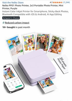 Nelko PP01 Portable Mini Photo Printer Purple