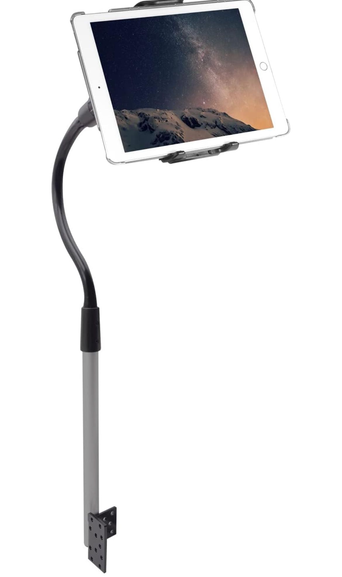Macally Car Seat Rail Mount - Super Secure Tablet and Phone Holder for Car, Truck, and Any Vehicle - Adjustable Gooseneck iPad Mount - Works@A7-677