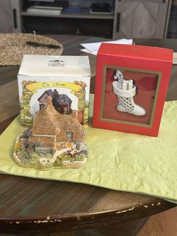 Lot of 2-Lilliput Lane 1995 Anniversary Cottage Gertrude's Garden-HAND MADE-READ DESCRIPTION 