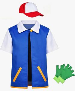 Ash Ketchum Pokemon Trainer Costume Set