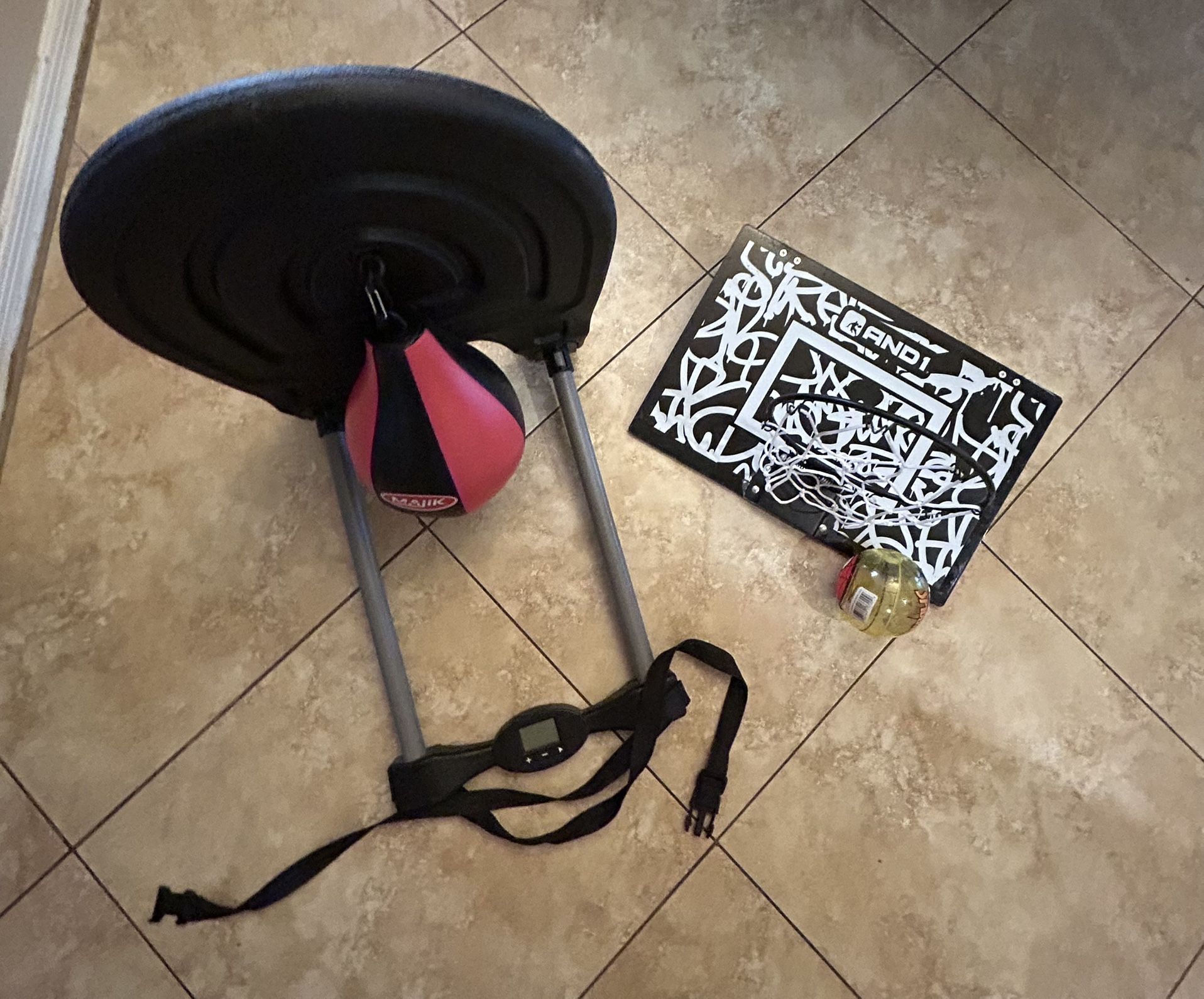 Over the door speed bag & basketball hoop…