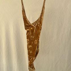 Maker Of Dreams, Size Large Yellow Velvet Bodysuit