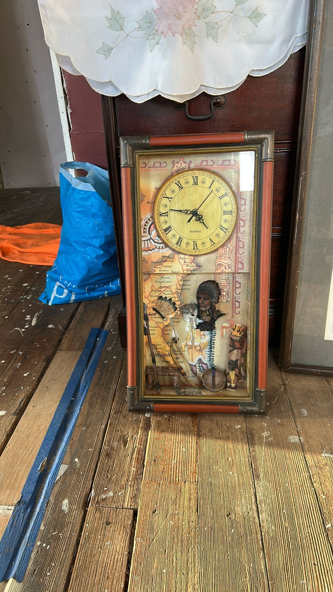 American Indian Inlaid Clock