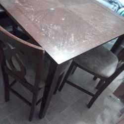 Wooden Chairs Set Of 2 And A Kitchen Table 