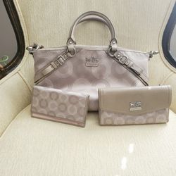 Vintage Coach Purse, Wallet, & Checkbook Set