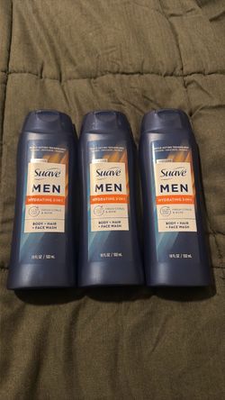 3 - Suave Men Hydrating 3-in-1 Body, Hair & Face Wash with Glycerin and Vitamin E, 18 fl oz