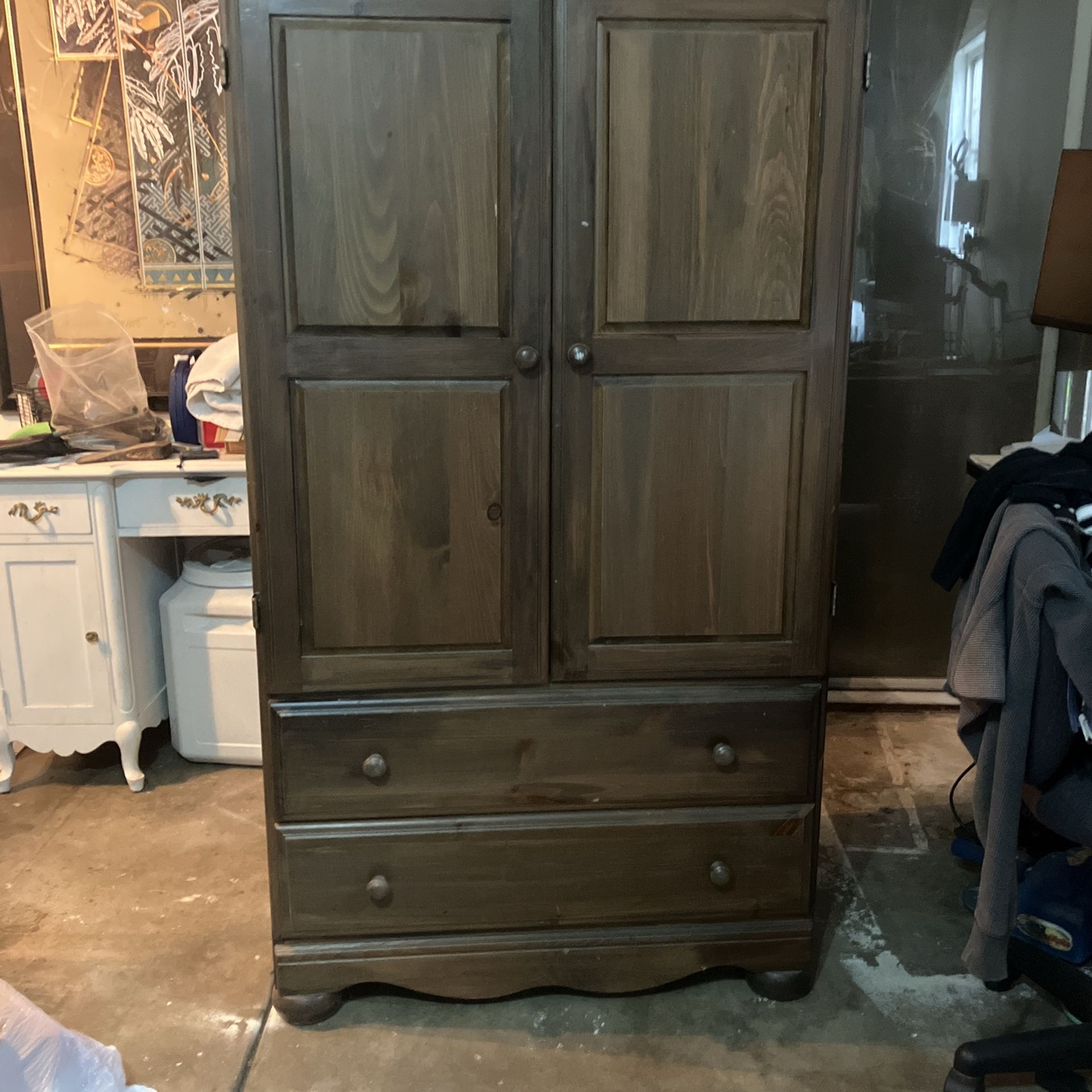 Armoire  And Drawers Tinted Wood