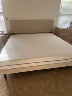 King mattress with headboard and box spring