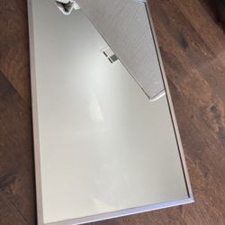 Vintage Industrial Washroom/ Schoolhouse Mirror w/ Stainless Steel Frame