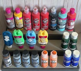 Lot of 20 bottles paints for art projects different colors & brand