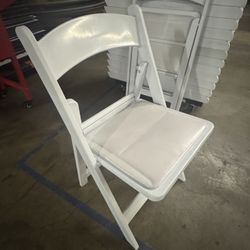 White Resin Padded Chairs 
