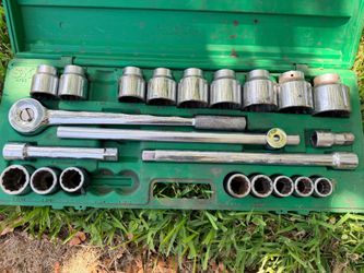 SK 4725 3/4 Drive 12pt SAE Socket Set 22 of 25 Pc T-Handle Ratchet Needs Rebuild