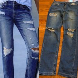 Revamped skinny Women Denim Jeans Distressed pants size 9