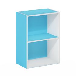Luder Bookcase / Book / Storage, Light Blue/White 2-Tier White/Light Blue