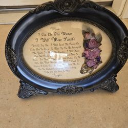 Vintage Joyful Memories Design Framed  Poem Glass Picture 