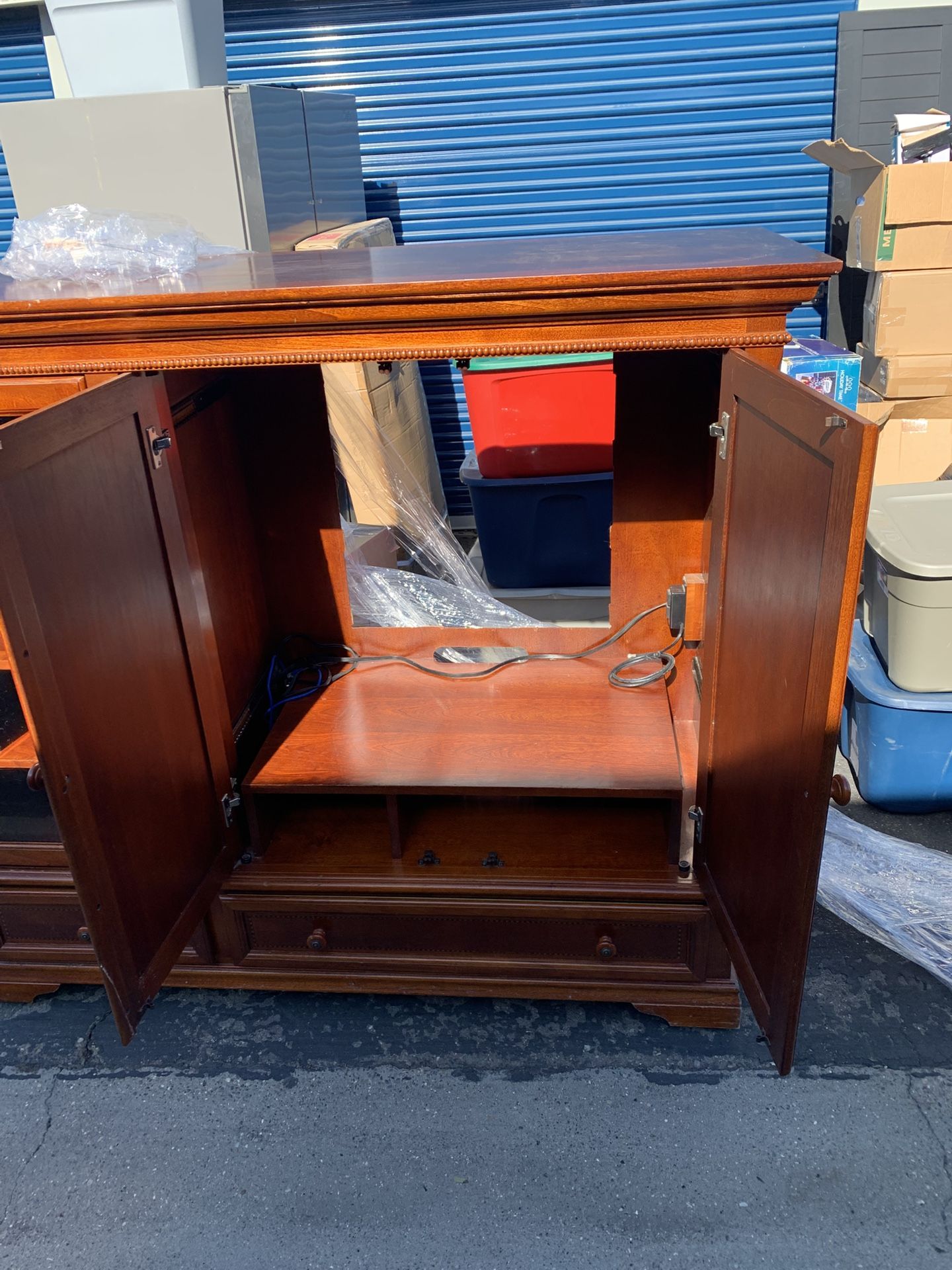 Entertainment Center-Cherry Wood 