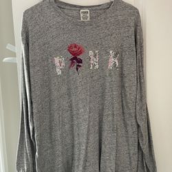 PINK Rose Bling Long Sleeve Shirt