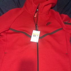 Nike Tech Fleece Hoodie (Red) - Size Small - Brand New