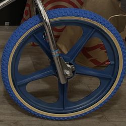 Old BMX 1979' Skyway Tuff Wheels W/ Metal Flange And Freewheel , New Chen Shing Comp 3 Tires
